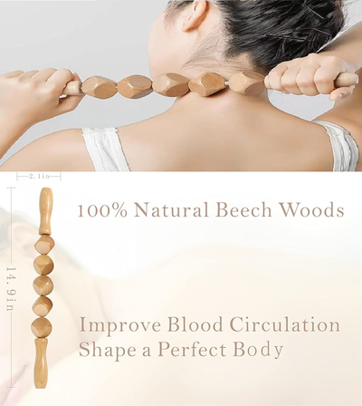 Roller Wood Therapy Massage Tools Body Roller Cellulite Roller Fascia Blaster Muscle Roller Wooden Massager for Lymphatic Drainage Ref:. SPA-147