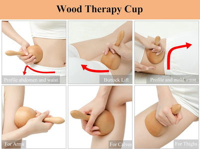 Cup Wood Therapy Massage Tool Body Sculpting Tools for Maderoterapia,Lympahtic Drainage,Anti-Cellulite,Muscle Pain Relief Ref:. SPA-149
